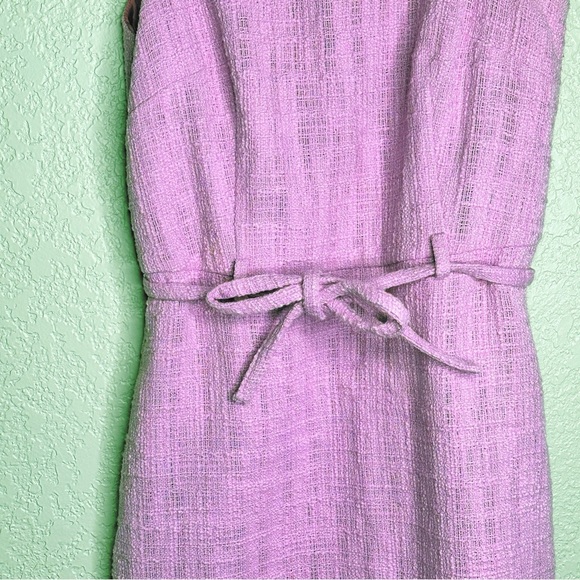 J. Crew Belted Textured Tweed Sheath Dress in Sundrenched Peony Pink Sz 4 - Picture 5 of 12